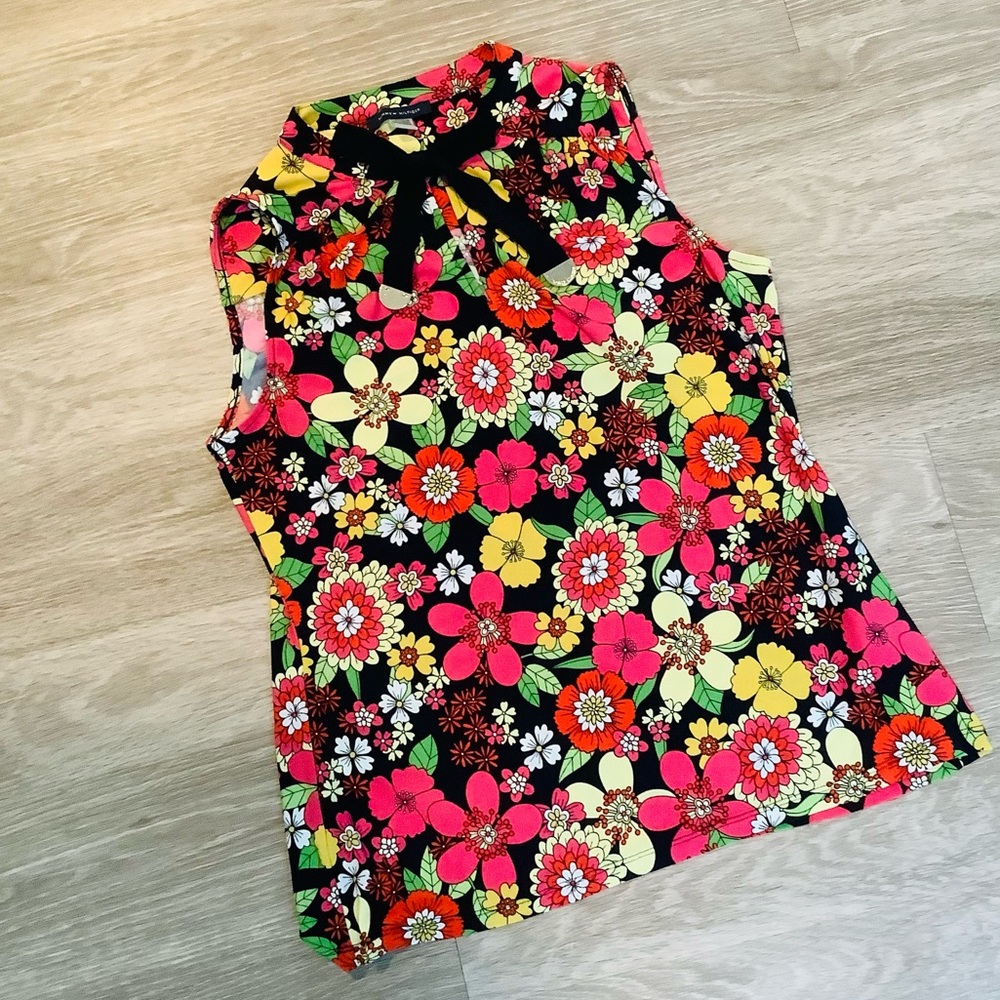 Tommy Hilfiger Navy and Pink Floral Top